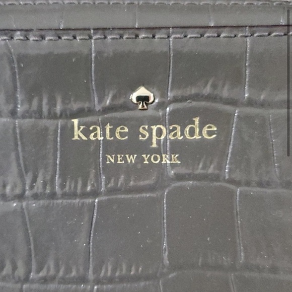 Kate Spade Gray Croc-Embossed Satchel with Gold Hardware  NWOT - Picture 2 of 14